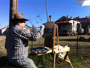 Painting at Five Points Cotton Gin 