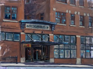 12 x 9 oil on panel of the Historic Rogers Hotel