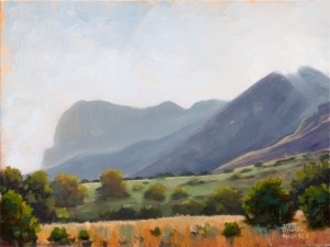 Texas' El Capitan Plein air oil on panel