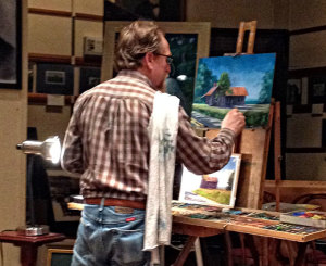 Steve Miller at the NETFAA October Pastel Demonstration finishing touches