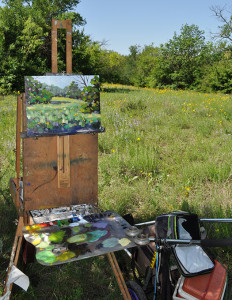 Tandy Hills Natural Area easel setup 