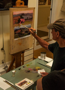 John Pototschnik demonstrating oil painting