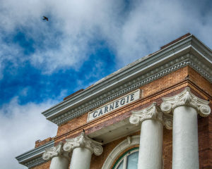 Unique shot of the Carnegie Library, build by Dale Carnegie in 1904