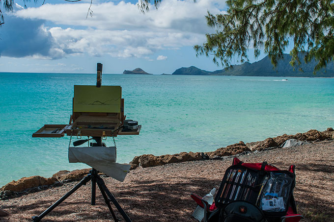 Easel Setup at Bellows Air Station