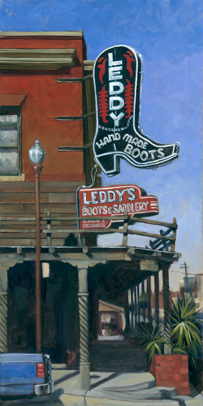 Leddys Boots, Giclee canvas print