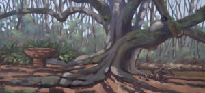 Only God Can Make a Tree, plein Air oil on panel on the Teche Bayou