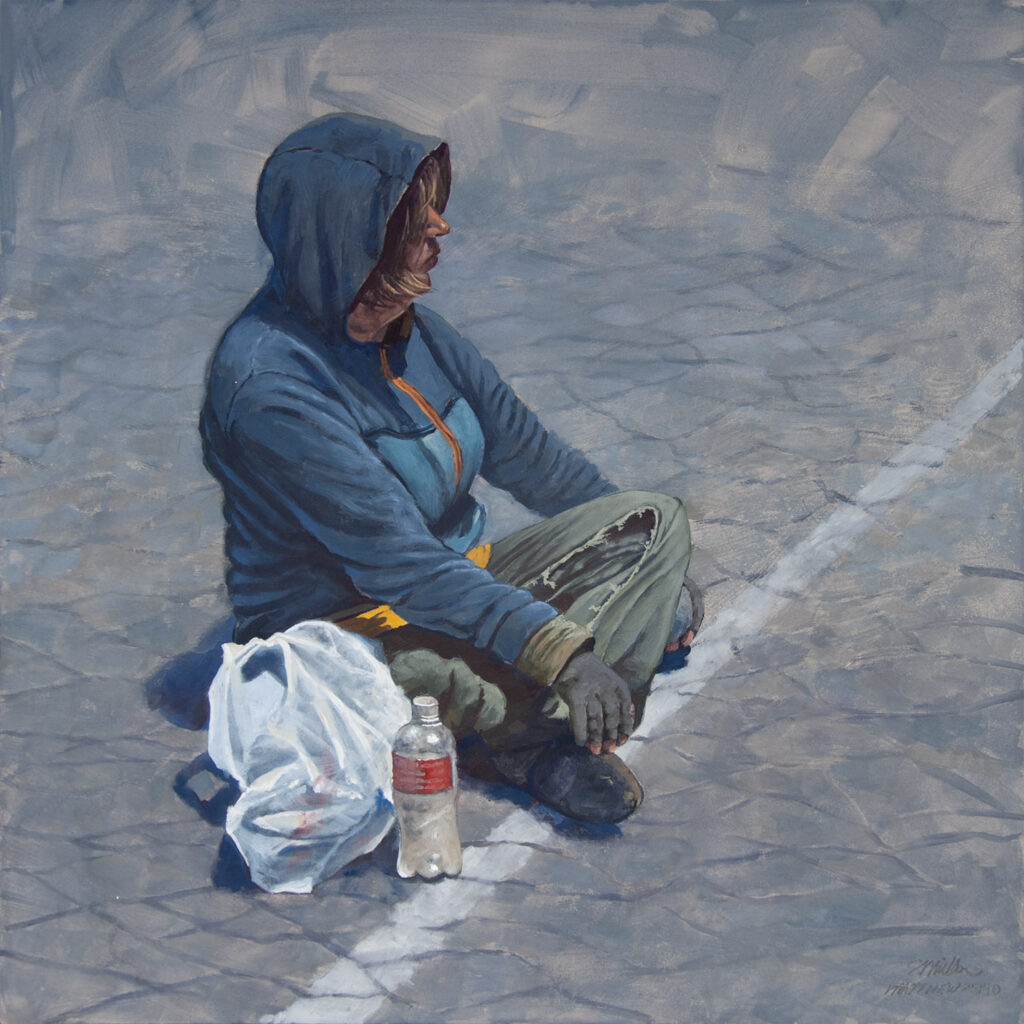 Casein on panel titled The Least of These